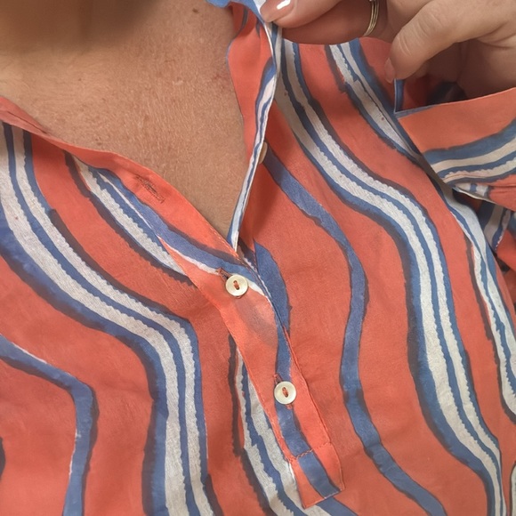 Oliphant Striped Coral and Blue tunic - Picture 9 of 9